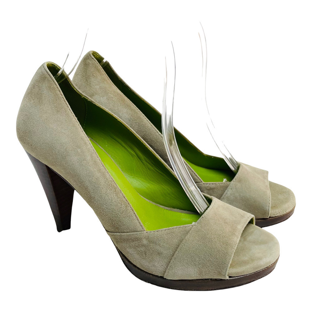 Boden Women’s Size 38 / 7.5 Tan Suede Open Toe Heel